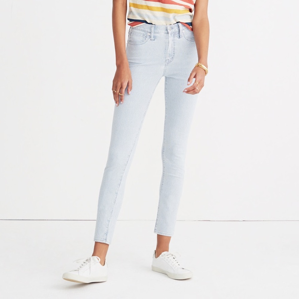 Madewell 10” High Rise Jeans Piper Stripe 24